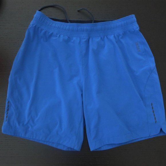 Men's RHONE 2 in 1 Training Running Shorts M 7" Inseam Blue Compression - Picture 2 of 16